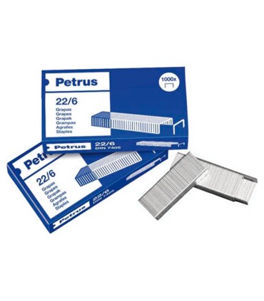 Grapas petrus nº 22 6 galvanizada caja de 1000 unidades